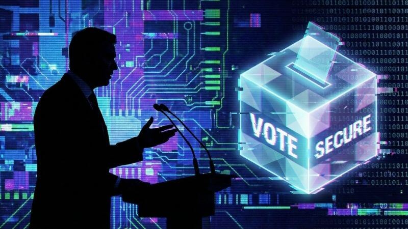 Concept art of AI being used to manipulate political elections