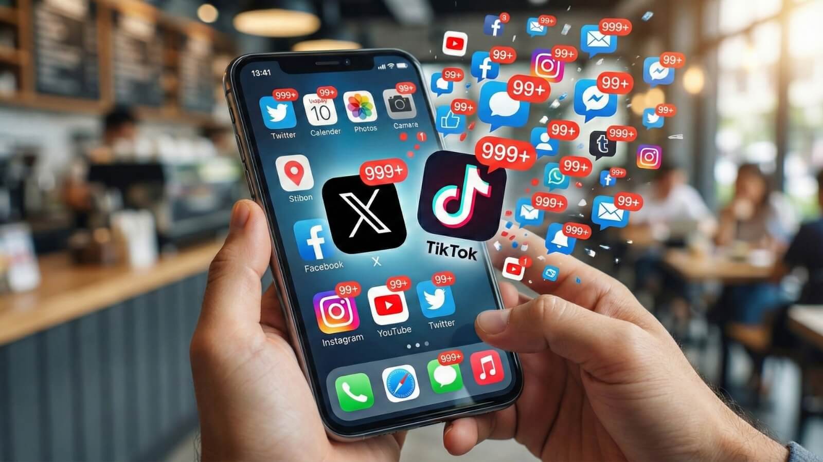 Visualization of fake news spreading rapidly on social media networks