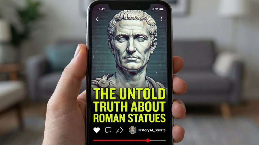 YouTube Shorts feed showing AI generated faceless channels